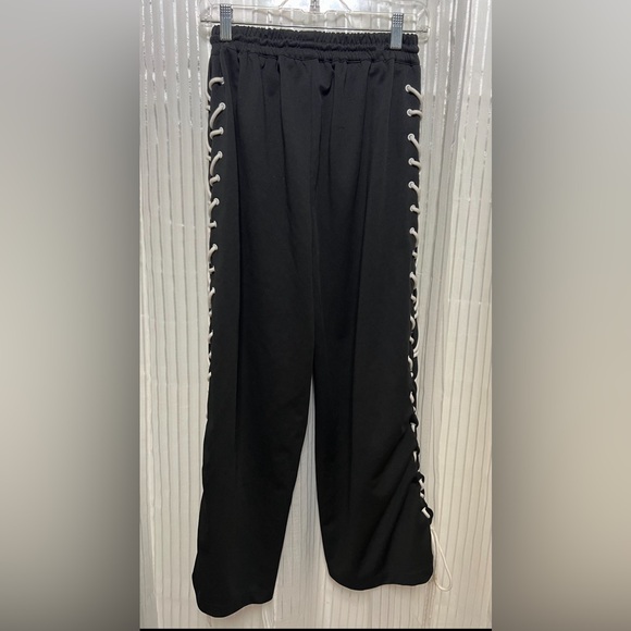 “Poster Girl” Black, Joggers, White Laced on Sides Zipper Pockets SZ: (L) Nice - Picture 3 of 6